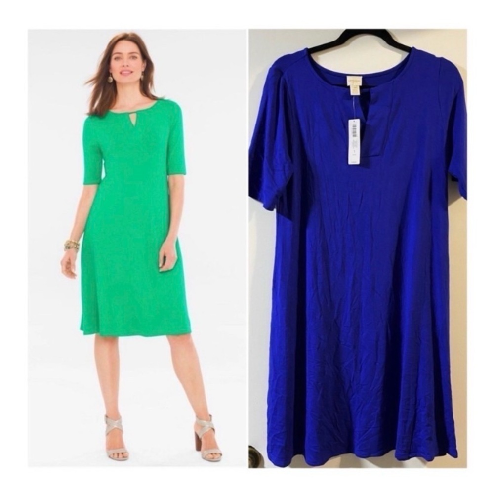 CHICO’S Royal Blue Swing T Shirt Dress Size - Picture 1 of 5